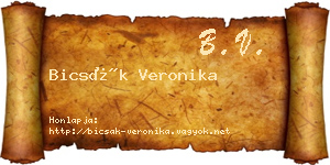 Bicsák Veronika névjegykártya