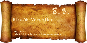 Bicsák Veronika névjegykártya